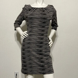 Trina Turk Black Grey Space Dye Sheath Dress Size 2